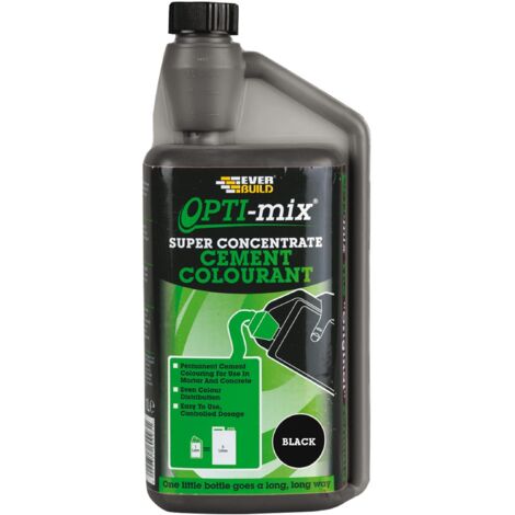Everbuild OPTITONEBK1 Opti-Mix Cement Colourant Black 1 litre EVBOPTITONBK
