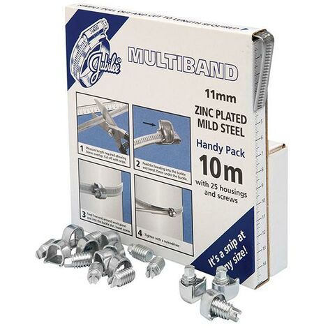 Jubilee MB1708 Multiband Mild Steel Handy Pack 11mm (10m + 25 Housings/Screws) JUB1708 (1/3)