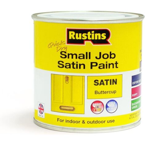 Rustins SPBUW250 Quick Dry Small Job Satin Paint Buttercup 250ml RUSSJPSBUTQD