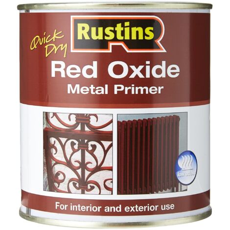 Rustins Quick-Dry Red Oxide Acrylic Metal Primer 500ml Interior & Exterior