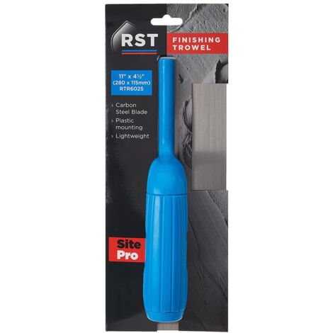 RST Plasterer's Lightweight Finishing Trowel with Carbon Steel Blade and Plastic Handle 280 x 115mm (11 x 4 1/2 in) (1/4)