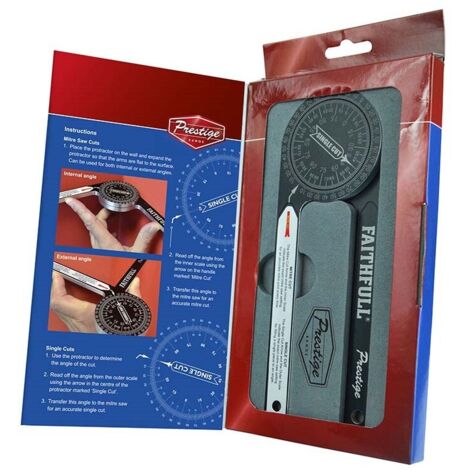 Faithfull Prestige Mitre Saw Protractor CNC Black Anodised Aluminium FAIMSPCNC (1/4)