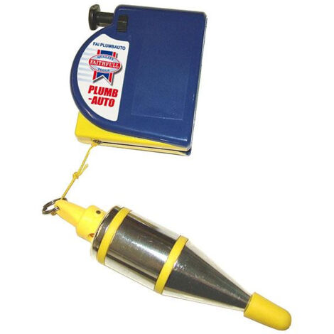 Faithfull Plumb-Auto Automatic Plumbline 400g (14oz) with Magnetic Fixing and 6.7m Line