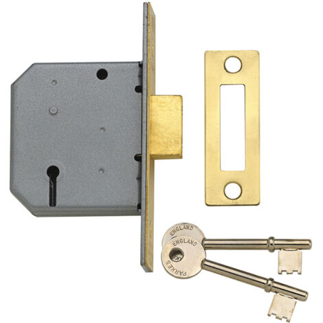 Yale Locks 650322205025 PM322 3 Lever Mortice Deadlock Polished Brass 79mm 3in YALPM322PB30 (1/2)