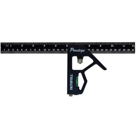 Faithfull Prestige Combination Square Black Aluminium 300mm