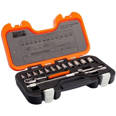 Bahco S160 1/4in Drive Socket Set, 16 Piece BAHS160