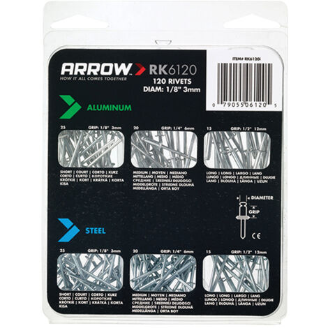ARROW Rk6120 Multi Rivet Pack (120) (1/2)