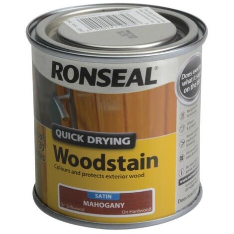 Ronseal Quick Drying Woodstain Satin Mahogany 250ml