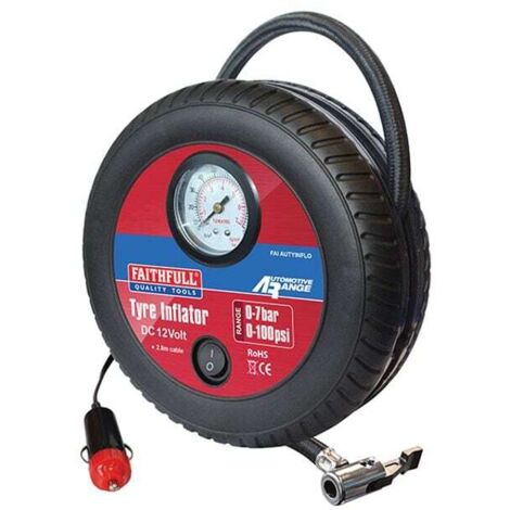 Faithfull CY102-20 Low Volume Tyre Inflator 12V FAIAUTYINFLO