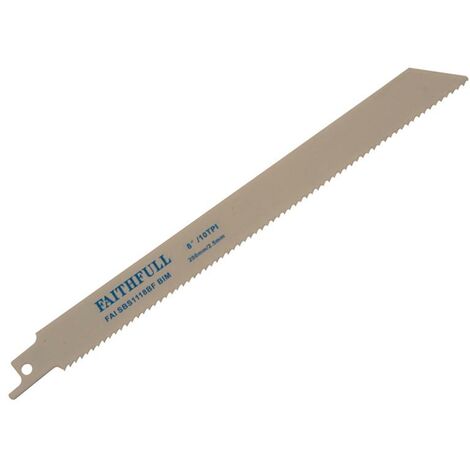 Faithfull S1118BF 200mm Bi-Metal Sabre Saw Blades 10 TPI Pack of 5 (1/2)