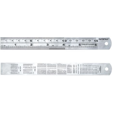 Faithfull Steel Rule 150mm / 6in x 19mm FAIRULE150SS