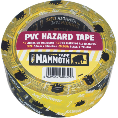 Everbuild Sika PVC Hazard Tape Black / Yellow 50mm x 33m EVB2HAZYW