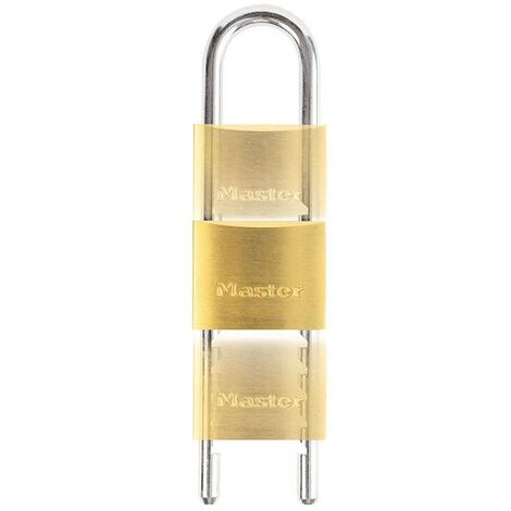 Master Lock 1950EURD Solid Brass Padlock with Adjustable Steel Shackle (7 to 15.5 cm), Gold Finish, 50 mm Body Size