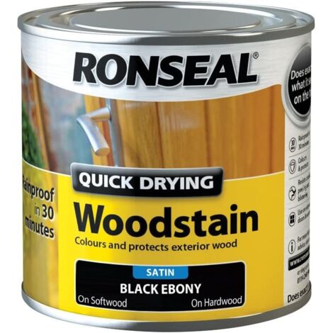 Ronseal Quick Drying Woodstain Satin Ebony 250ml RSLQDWSE250