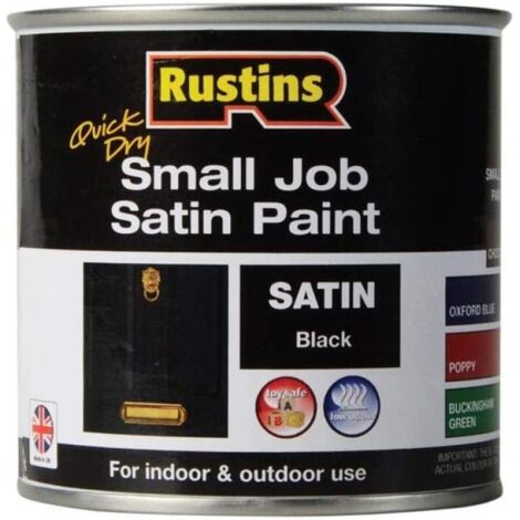Rustins SPBLW250 Quick Dry Small Job Satin Paint Black 250ml RUSSJPSBKQD