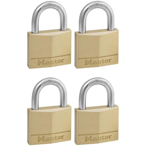 Master Lock 140EURQNOP Solid Brass 40mm Padlock 4-Pin - Keyed Alike x 4 MLK140Q