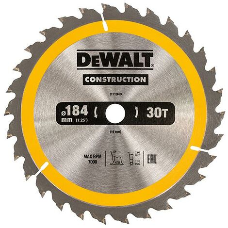 Portable Construction Circular Saw Blade 184 X 16Mm X 30T