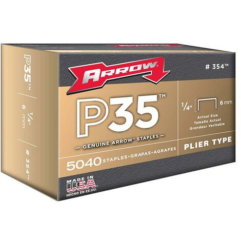 ARROW A354 P35 Heavy-Duty Crown Staples 6mm (1/4 in) Box of 5040 (1/3)