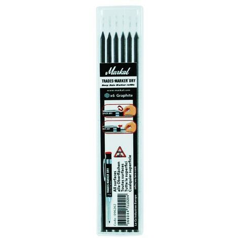 Markal MRK-96262 TRADES-MARKER® DRY Graphite Refills (Pack 6) MKL96262
