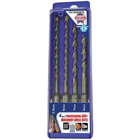 Faithfull SDS Plus Drill Bit Set, 4 Piece FAISDSSET4 (1/3)