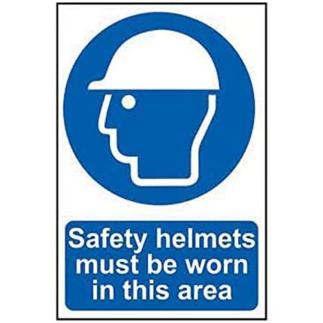 Scan Safety Helmets Must Be Worn In This Area - PVC Sign (1/3)