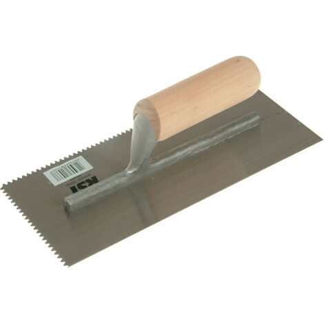 R.S.T. Notched Trowel 5mm V Notches Wooden Handle