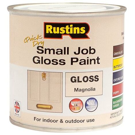 Rustins Quick Dry Small Job Gloss Paint Magnolia 250ml RUSSJMAGQD