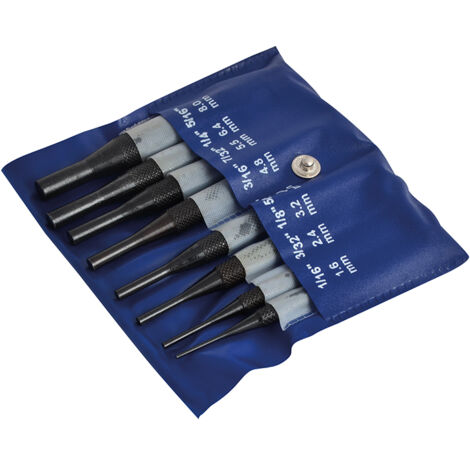 Faithfull Round Head Parallel Pin Punch Set (8 pcs, 100mm)