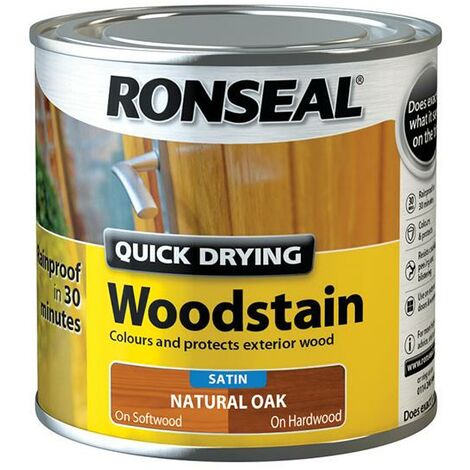 Ronseal Quick Drying Woodstain Satin Natural Oak 250ml RSLQDWSNO250