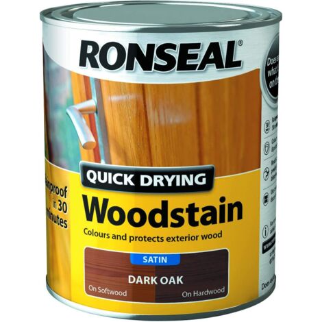 Ronseal Quick Drying Woodstain Satin Dark Oak 750ml RSLQDWSDO750