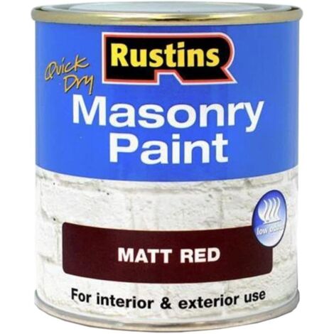 Rustins MASPR250 Quick Dry Masonry Paint Matt Red 250ml RUSMASPR250