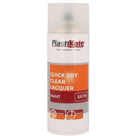 PlastiKote Trade Quick Dry Clear Lacquer Spray Satin 400ml PKT71004