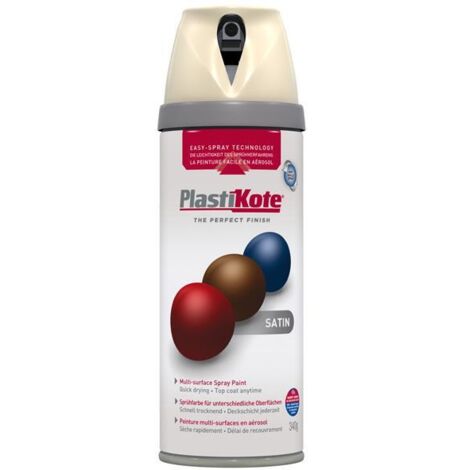 PlastiKote Twist & Spray Premium Satin Paint Grey Beige 400ml