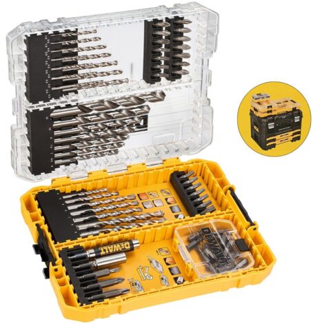 Dewalt DT70761 72 PC HSS-G Metal Masonry Drill Bit Set Medium Tough Case Tstak