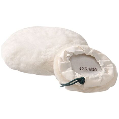 Flexipads World Class 125mm (5-inch) Tie-On Lambswool Bonnet for Polishing and Buffing