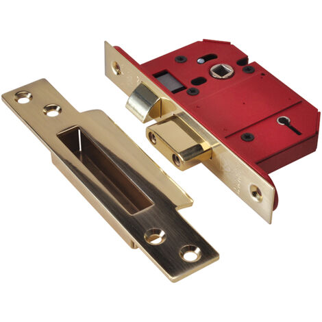 Union Strongbolt 2200S Bs 5 Lever Mortice Sashlock Satin Brass 68Mm Box (1/2)