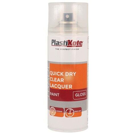 PlastiKote Trade Quick Dry Clear Lacquer Spray Gloss 400ml PKT71005