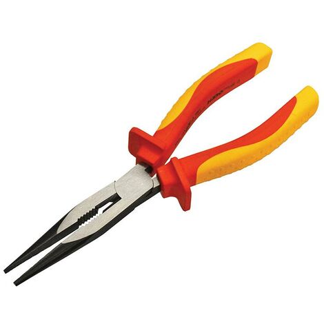 Faithfull VDE01003-8 Long Nose Pliers VDE 210mm FAIPLVDELN8
