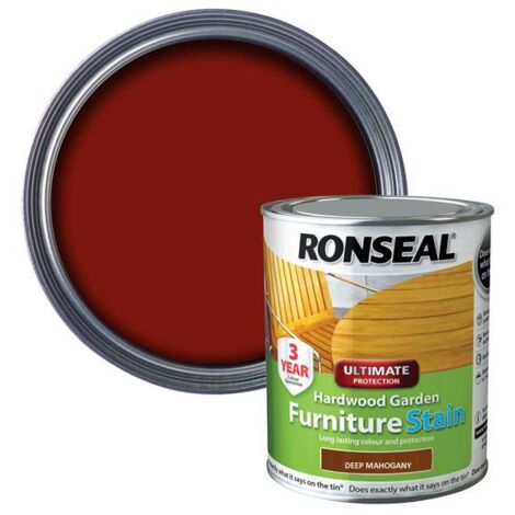 Ronseal Ultimate Protection Hardwood Garden Furniture Stain Deep Mahogany 750ml RSLHWFSDM750