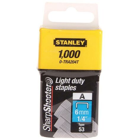 Stanley Tools Tra2 Light-Duty Staple 6mm - 1000 Pack (1/3)