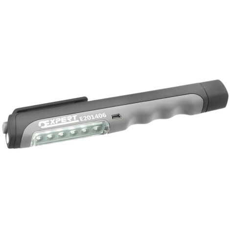 Expert USB Rechargeable Penlight 6+1 SMD LEDs with Magnetic Base & Pocket Clip, Includes 3x AAA and USB Cable Model E201406