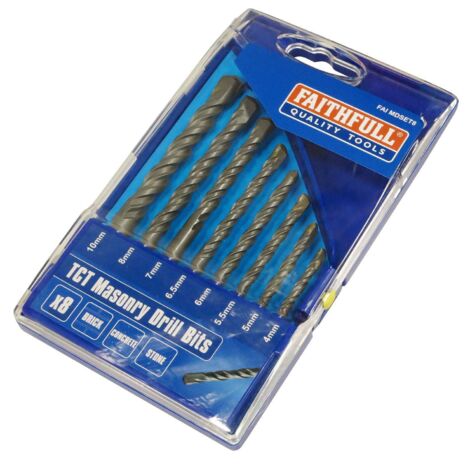 Faithfull Standard Masonry Drill Set, 8 Piece 4-10mm FAIMDSET8