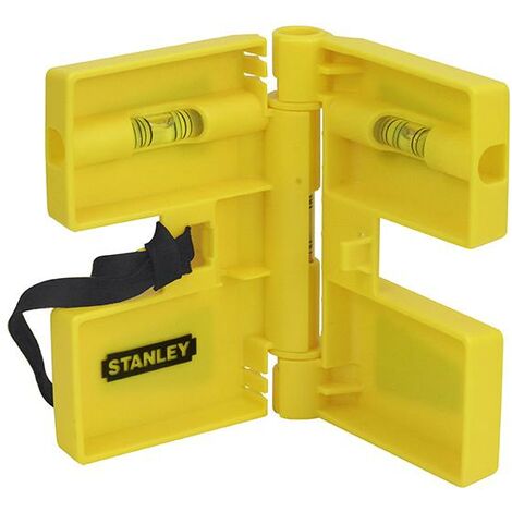 Stanley 0-47-720 Magnetic Post Level with 2 Vials, Folding Design and Elastic Strap, 183 x 31 x 157 mm