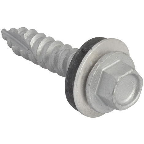TechFast hex head screws for timber 6.3 x 32mm – Self-drilling with rubber washer for weather seal – Pack of 100 – FORTFHT6332 – Forgefix (1/4)