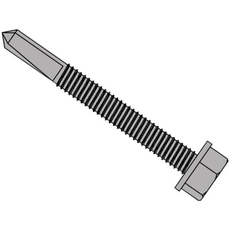 ForgeFix TechFast Roofing Sheet to Steel Hex Screw No.5 Tip 5.5 x 40mm Box 100 FORTFH5540H