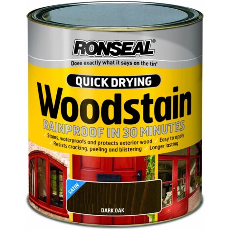 Ronseal Quick Drying Woodstain Satin - Dark Oak 250ml