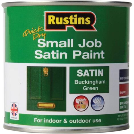 Rustins SPBGW250 Quick Dry Small Job Satin Paint Buckingham Green 250ml RUSSJPSBGQD