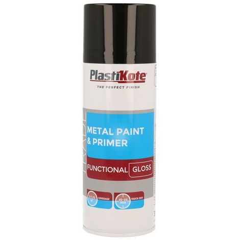 PlastiKote 440.0071024.076 Trade Metal Spray Paint & Primer Gloss Black 400ml PKT71024