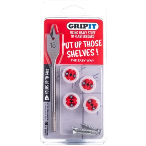 Gripit Shelf Kit Clam Pack - Wall Fixings (1/4)