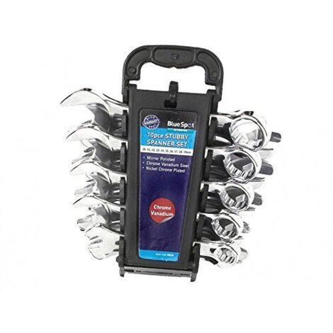 BlueSpot Tools 04110 Stubby Combination Spanner Set, 10 Piece B/S04110